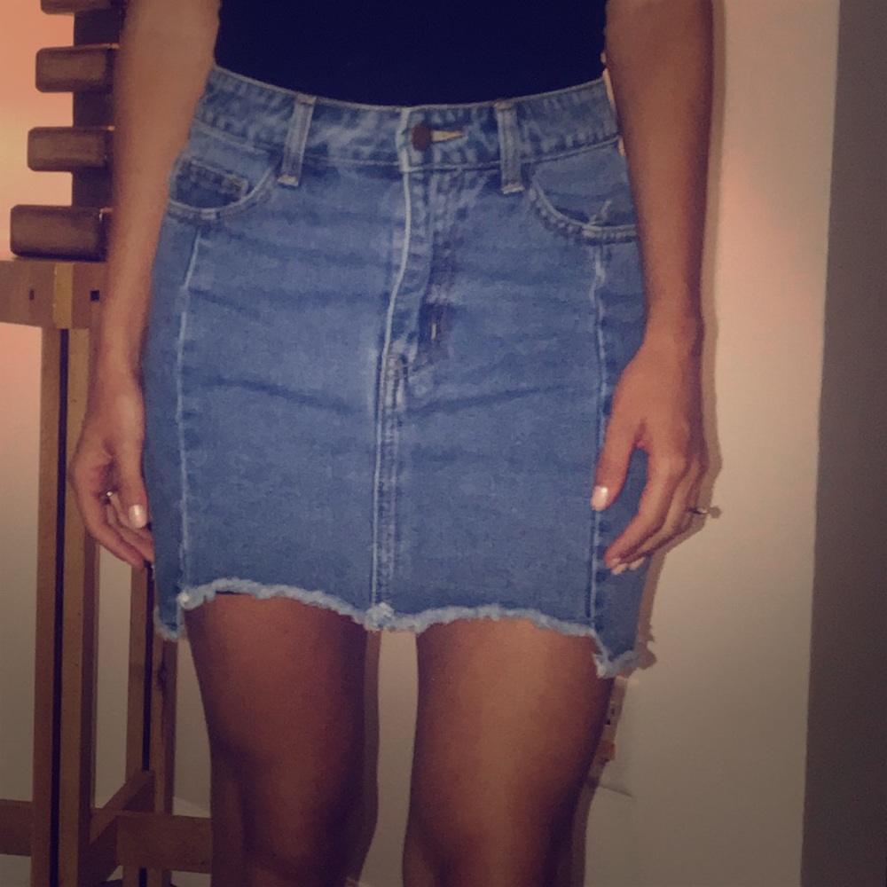 Mini denim skirt